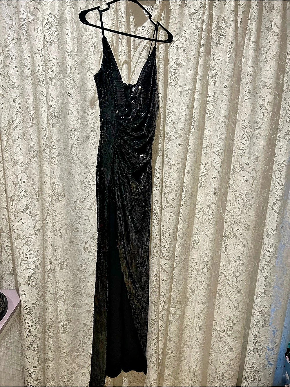 Baltic Born Black Sequin Maxi Dress Size Medium